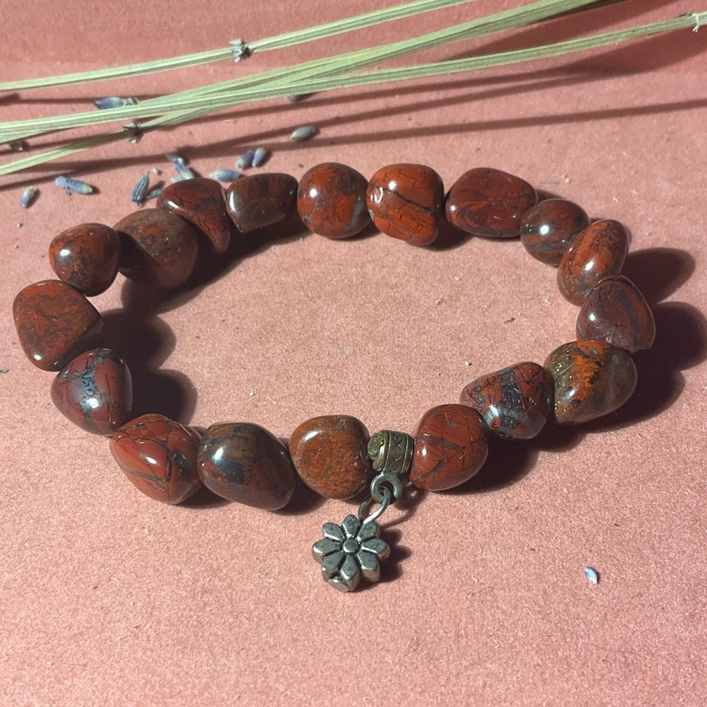 Vintage Red Jasper Necklace & Bracelet Set - Picture 8 of 10